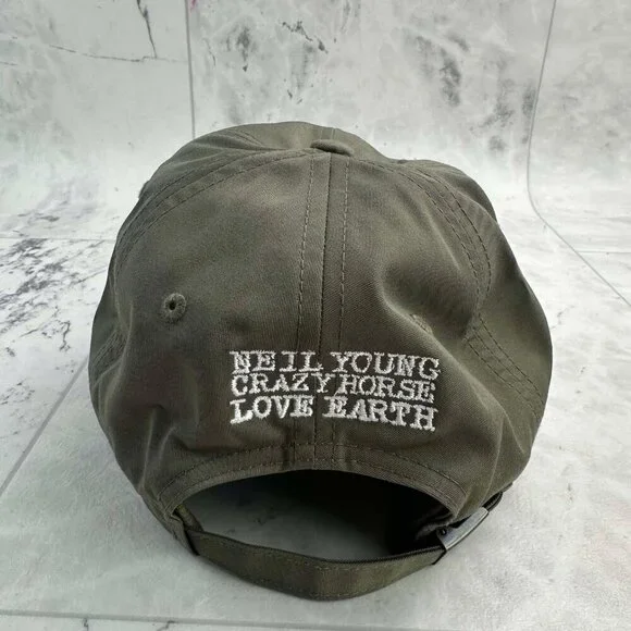 Neil Young & The Horse Love Earth Tour Olive Cap Hat adjustable - Picture 2 of 4